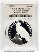 2023-P Silver American Liberty High Relief Medal AR Thomas Cleveland Art Deco Medals and Tokens PCGS MS70 (764057349)