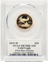 2019-W Proof Gold Eagle 1/4 oz FDI PCGS PR70 Ed Moy