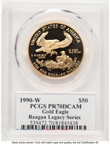 1990-W Proof Gold Eagle 1 oz Reagan Legacy Series Michael Reagan PCGS PR70