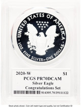 2020-W Proof Silver Eagle Congratulations Set 1 oz Premier Label PCGS PR70