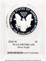2020-W Proof Silver Eagle 1 oz Premier Label PCGS PR70