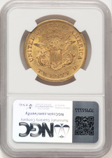 1860 $20 Liberty Double Eagle NGC AU55 (522527013)