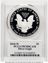 2018-W Proof Silver Eagle 1 oz TD Rogers PCGS PR70