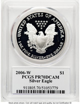 2006-W Proof Silver Eagle 1 oz TD Rogers PCGS PR70 (781017144)