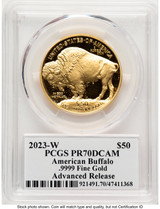 2023-W Proof Gold Buffalo 1 oz AR Thomas Cleveland Americana PCGS PR70