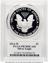 2014-W Proof Silver Eagle 1 oz TD Rogers PCGS PR70 (781017128)