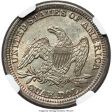 1854 25C ARROWS Seated Quarter NGC MS65