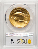 1907 $20 Flat Rim High Relief Double Eagle PCGS MS66+