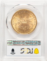 1891-S $20 CAC Blue Gradient Liberty Double Eagle PCGS MS63