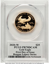 2020-W Proof Gold Eagle 1/2 oz FDI Reagan Legacy Series Michael Reagan PCGS PR70