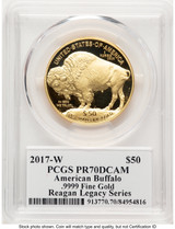 2017-W Proof Gold Buffalo 1 oz Reagan Legacy Series Michael Reagan Picture PCGS PR70