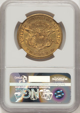 1858-S $20 CAC Liberty Double Eagle NGC AU53