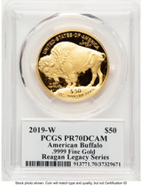2019-W Proof Gold Buffalo 1 oz Reagan Legacy Series Michael Reagan Picture PCGS PR70