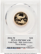 2016-W Proof Gold Eagle 1/4 oz FS PCGS PR70 Ed Moy