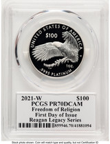 2021-W Proof Platinum Eagle 1 oz FDI Reagan Legacy Series Michael Reagan Picture PCGS PR70