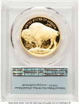 2021-W Proof Gold Buffalo 1 oz FS Bison Label PCGS PR70