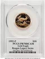 1992-P Proof Gold Eagle 1/4 oz Reagan Legacy Series Michael Reagan PCGS PR70