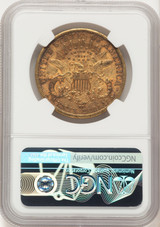 1884-CC $20 Brown Label Liberty Double Eagle NGC AU53