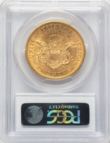 1862-S $20 Blue Gradient Liberty Double Eagle PCGS AU58