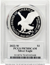 2022-W Proof Silver Eagle 1 oz TD Rogers PCGS PR70