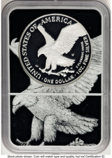 2022-W Proof Silver Eagle 1 oz FDI Black Silver Eagle Core Overlay/Label NGC PF70