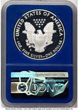 2020-S Proof Silver Eagle 1 oz FDI Trump Label Blue Core NGC PF70