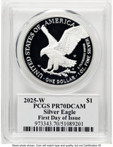 2025-W Proof Silver Eagle 1 oz FDI David Hall PCGS PR70