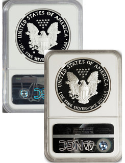 2020 S and W Proof Silver Eagles NGC PF70 Ultra Cameo Mercanti Signed (S) First Day of Issue