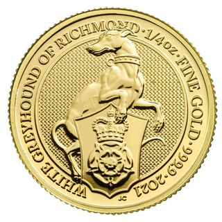 2021 1/4 oz Queen's Beasts Gold Coin The White Greyhound