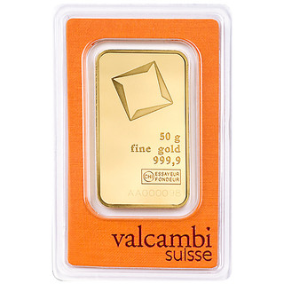 50 Gram Valcambi Suisse Gold Bar New w/ Assay