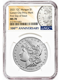 2021-CC $1 Morgan Dollar Carson City Privy Mark FDI NGC MS70