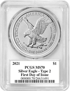 2021 Type 2 American Silver Eagle FDI PCGS MS70 Paul Balan Signed