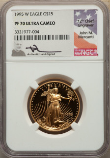 1995-W Complete 4 Coin American Gold Eagle 10th Anniversary Set NGC PF70UCAM