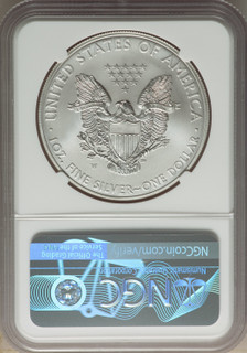 2008-W S$1 Silver Eagle Burnished SP Modern Bullion Coins NGC MS70