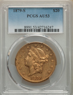 1879-S $20 Liberty Double Eagle PCGS AU53