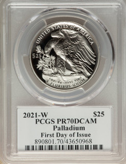 2021-W $25 Palladium FDI Dannreuther Sig PCGS PR70