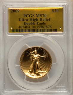 2009 $20 One-Ounce Gold Ultra High Relief Twenty Dollar PCGS MS70