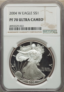 2004-W S$1 Silver Eagle NGC PF70
