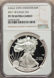 2011-W S$1 Silver Eagle NGC PF70