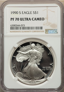 1990-S S$1 Silver Eagle NGC PF70