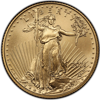 2021-W $10 Gold Eagle Type 2 Unfinished Proof Dies PCGS MS70