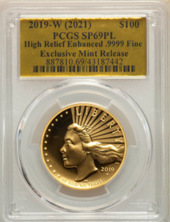 2019-W (2021) $100 High Relief Enhanced EMR PCGS SP69PL