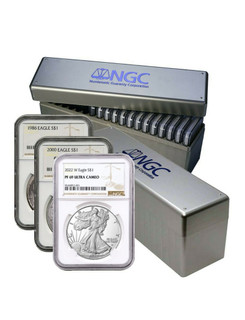 1986-2022 American Silver Eagle 37-Coin Set NGC PF69 Ultra Cameo (2 New NGC Boxes)