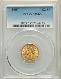 1907 $2.50 Liberty Quarter Eagle PCGS MS65