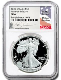 2022-W Silver Eagle Advanced Releases NGC PF70 Michael Gaudioso Signed