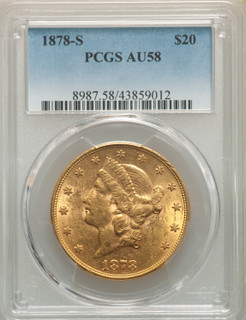 1878-S $20 Liberty Double Eagle PCGS AU58