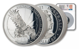 2019P 5 oz Australia Silver $8 High Relief First Releases Wedge-Tailed Eagle NGC PF70UCAM Mercanti Signed