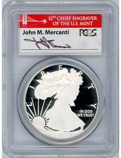 2012-S Silver Eagle 75th Anniversary PR70DCAM Mercanti Signed