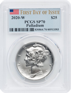2020-W $25 Palladium First Day of Issue PCGS MS70