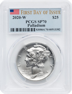 2020-W $25 Palladium First Day of Issue PCGS MS70